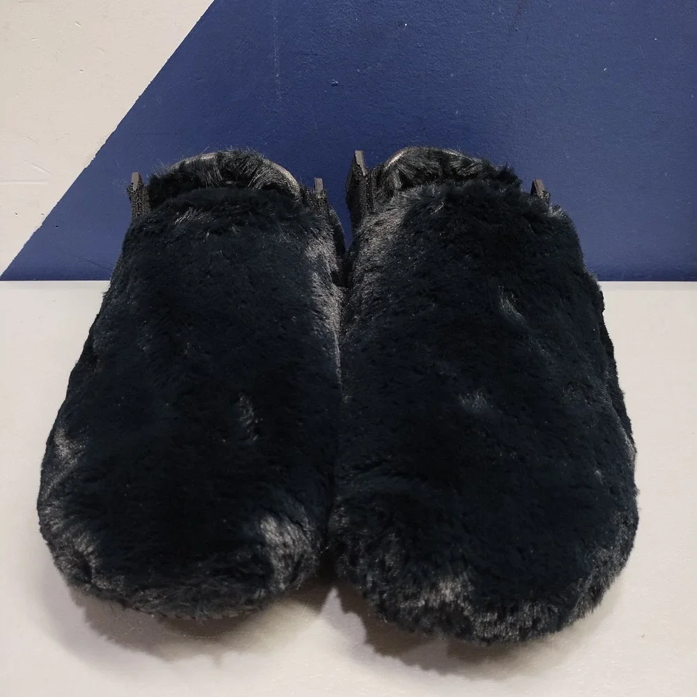 Nike Calm Mule SE Fluffy Slingback Sandals Womens US 9 Black Comfort FZ3119-001